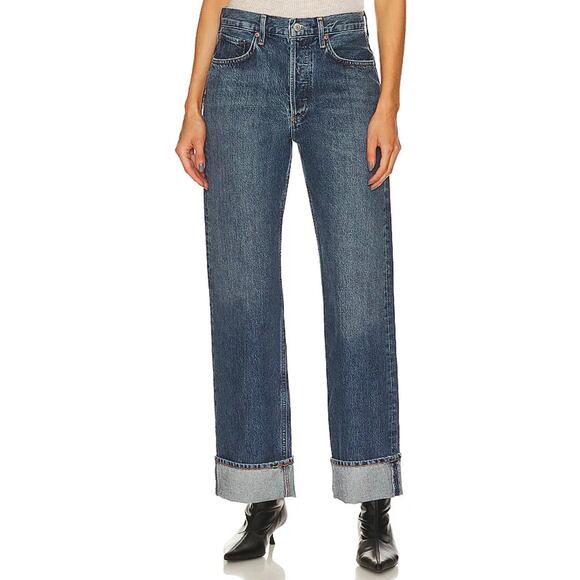 AGOLDE Denim - AGOLDE Low Slung Easy Straight Jeans Size 29 Control Wash Cuffed Denim